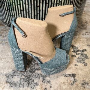 Sam Edelman Blue Denim Platform Heel